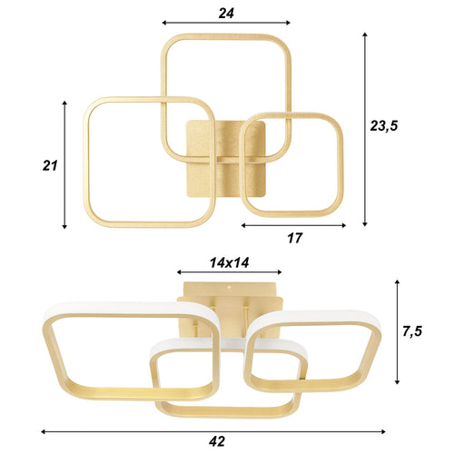 Lampa Sufitowa LED 30W Minimalistyczny żyrandol — biel i złoto