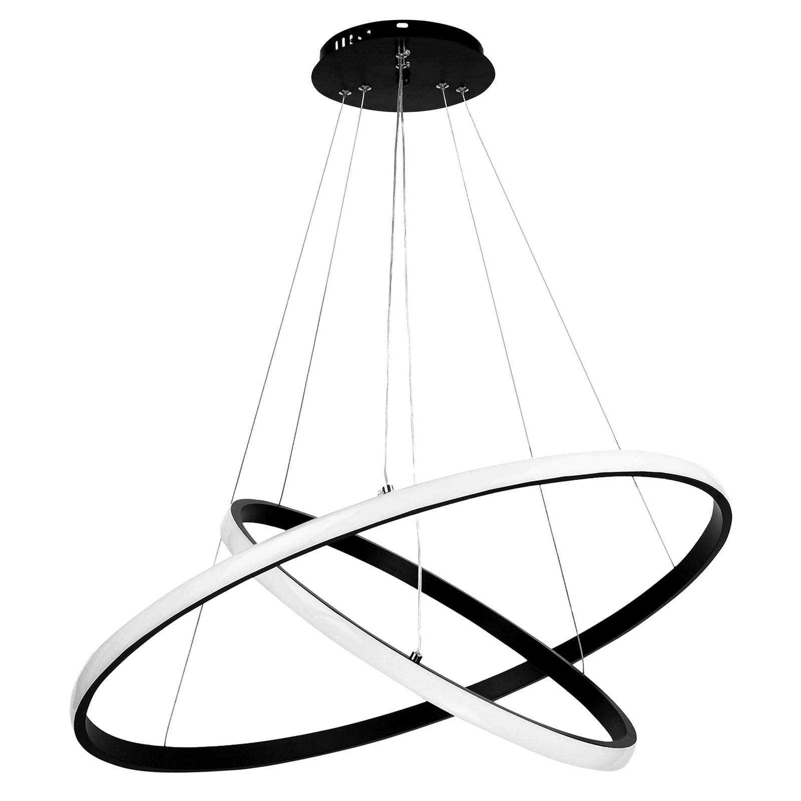 Lampa Sufitowa Wisząca LED 49W - Dwa Okręgi – Światło w Ruchu