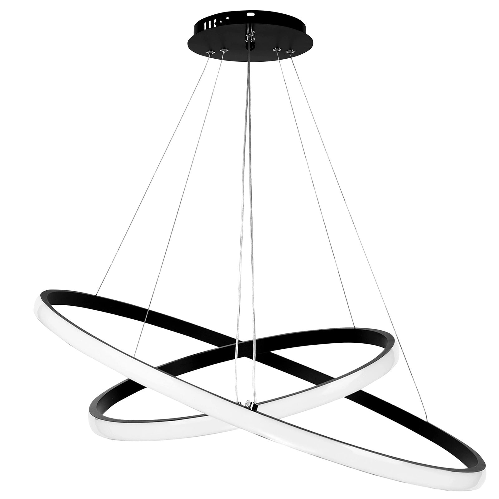 Lampa Sufitowa Wisząca LED 49W - Dwa Okręgi – Światło w Ruchu