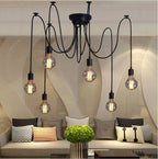 Lampa wisząca sufitowa 10xE27 czarna – nowoczesny loft / industrial