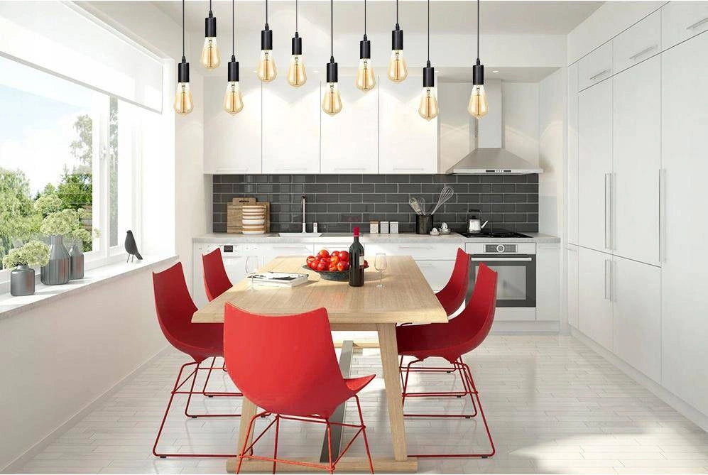 Lampa wisząca sufitowa 10xE27 czarna – nowoczesny loft / industrial