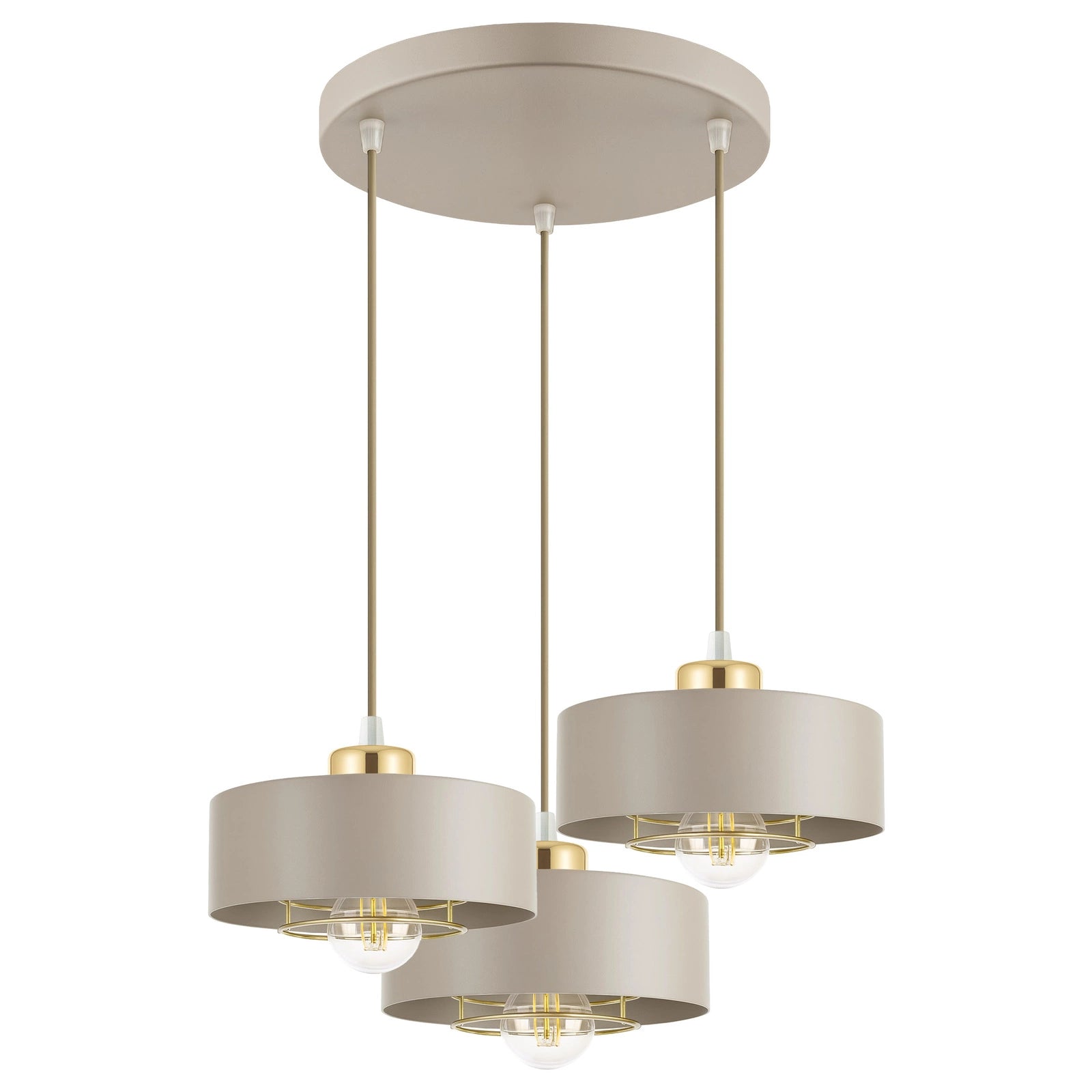 Lampa Wisząca Żyrandol Beżowa Światło jak dotyk tkaniny