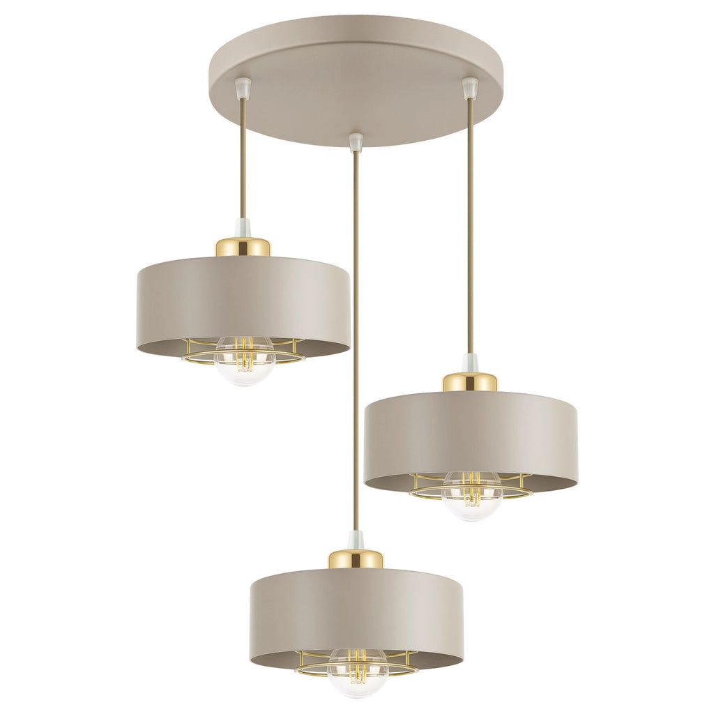 Lampa Wisząca Żyrandol Beżowa Światło jak dotyk tkaniny
