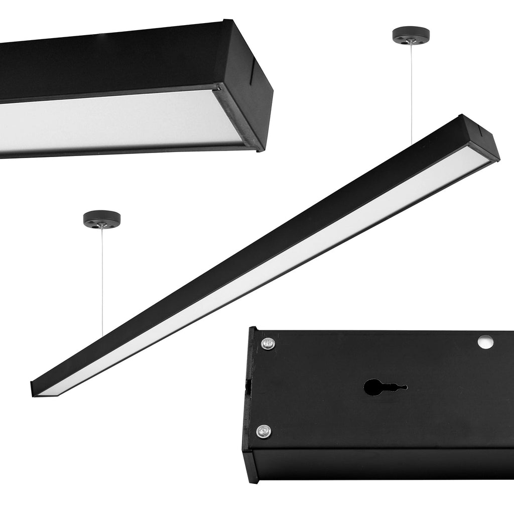 Plafon sufitowy LED 40W czarny – nowoczesna oprawa liniowa, neutralna barwa światła 4000K