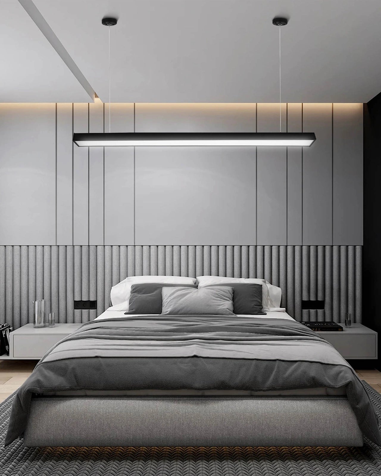 Plafon sufitowy LED 40W czarny – nowoczesna oprawa liniowa, neutralna barwa światła 4000K